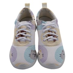 Cute Cat Seamless Pattern Background Women Athletic Shoes by Simbadda