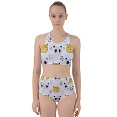 Seamless Pattern Cute Animals Racer Back Bikini Set by Simbadda