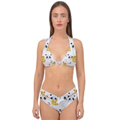 Seamless Pattern Cute Animals Double Strap Halter Bikini Set by Simbadda