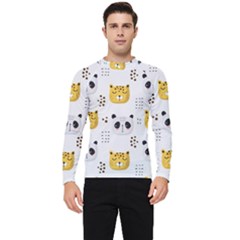 Seamless Pattern Cute Animals Men s Long Sleeve Rash Guard by Simbadda