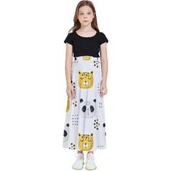 Seamless Pattern Cute Animals Kids  Flared Maxi Skirt