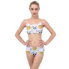 Seamless Pattern Cute Animals Layered Top Bikini Set by Simbadda