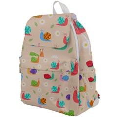 Seamless Pattern Cute Snail With Flower Leaf Top Flap Backpack by Simbadda