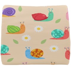 Seamless Pattern Cute Snail With Flower Leaf Seat Cushion by Simbadda