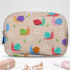 Seamless Pattern Cute Snail With Flower Leaf Make Up Pouch (small) by Simbadda