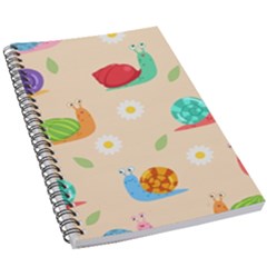 Seamless Pattern Cute Snail With Flower Leaf 5 5  X 8 5  Notebook by Simbadda