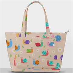 Seamless Pattern Cute Snail With Flower Leaf Back Pocket Shoulder Bag  by Simbadda