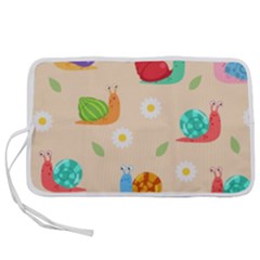 Seamless Pattern Cute Snail With Flower Leaf Pen Storage Case (m) by Simbadda