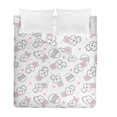 Cute Pattern With Easter Bunny Egg Duvet Cover Double Side (full/ Double Size) by Simbadda