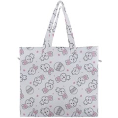 Cute Pattern With Easter Bunny Egg Canvas Travel Bag by Simbadda