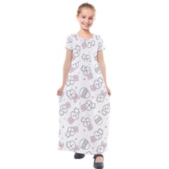 Cute Pattern With Easter Bunny Egg Kids  Short Sleeve Maxi Dress by Simbadda