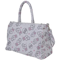 Cute Pattern With Easter Bunny Egg Duffel Travel Bag by Simbadda