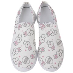 Cute Pattern With Easter Bunny Egg Men s Slip On Sneakers by Simbadda