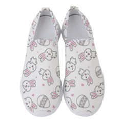 Cute Pattern With Easter Bunny Egg Women s Slip On Sneakers by Simbadda