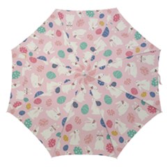 Cute Bunnies Easter Eggs Seamless Pattern Straight Umbrellas by Simbadda