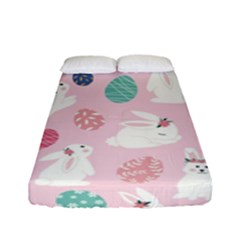 Cute Bunnies Easter Eggs Seamless Pattern Fitted Sheet (full/ Double Size) by Simbadda