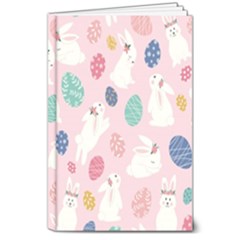 Cute Bunnies Easter Eggs Seamless Pattern 8  X 10  Hardcover Notebook