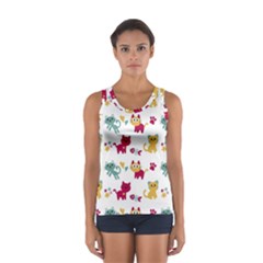 Pattern With Cute Cats Sport Tank Top  by Simbadda