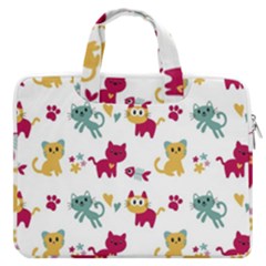 Pattern With Cute Cats Macbook Pro 16  Double Pocket Laptop Bag  by Simbadda