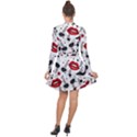 Red Lips Black Heels Pattern Long Sleeve Panel Dress View2