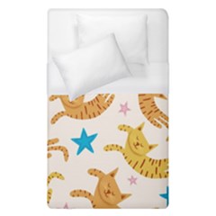 Cute Cats Seamless Pattern With Stars Funny Drawing Kittens Duvet Cover (single Size) by Simbadda