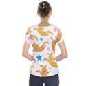 Cute Cats Seamless Pattern With Stars Funny Drawing Kittens Short Sleeve Front Detail Top View2