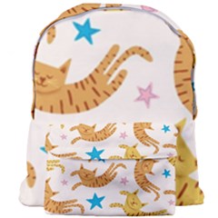 Cute Cats Seamless Pattern With Stars Funny Drawing Kittens Giant Full Print Backpack