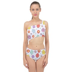 Easter Seamless Pattern With Cute Eggs Flowers Spliced Up Two Piece Swimsuit by Simbadda