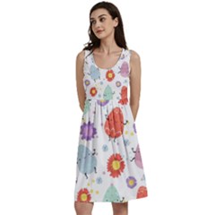 Easter Seamless Pattern With Cute Eggs Flowers Classic Skater Dress