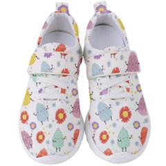 Easter Seamless Pattern With Cute Eggs Flowers Women s Velcro Strap Shoes by Simbadda