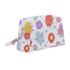 Easter Seamless Pattern With Cute Eggs Flowers Wristlet Pouch Bag (medium) by Simbadda