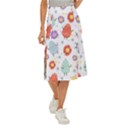 Easter Seamless Pattern With Cute Eggs Flowers Midi Panel Skirt View1