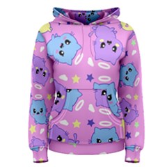 Seamless Pattern With Cute Kawaii Kittens Women s Pullover Hoodie by Simbadda