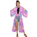 Seamless Pattern With Cute Kawaii Kittens Maxi Kimono View1