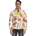 Seamless Pattern With Kittens White Background Men s Puffer Bubble Jacket Coat View1