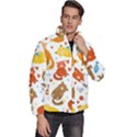 Seamless Pattern With Kittens White Background Men s Puffer Bubble Jacket Coat View3