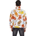 Seamless Pattern With Kittens White Background Men s Puffer Bubble Jacket Coat View4