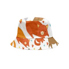 Seamless Pattern With Kittens White Background Bucket Hat (kids) by Simbadda