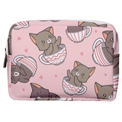 Seamless Pattern Adorable Cat Inside Cup Make Up Pouch (medium) by Simbadda