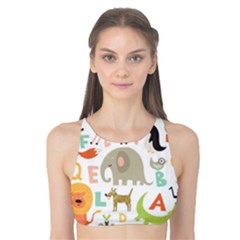 Children Alphabet Seamless Pattern Tank Bikini Top by Simbadda