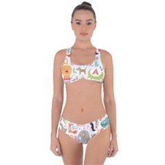 Children Alphabet Seamless Pattern Criss Cross Bikini Set by Simbadda