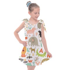 Children Alphabet Seamless Pattern Kids  Tie Up Tunic Dress by Simbadda