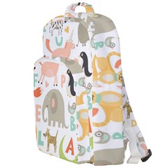 Children Alphabet Seamless Pattern Double Compartment Backpack by Simbadda