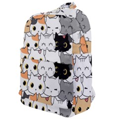 Cute Cat Kitten Cartoon Doodle Seamless Pattern Classic Backpack by Simbadda