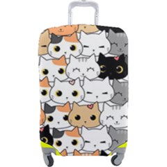 Cute Cat Kitten Cartoon Doodle Seamless Pattern Luggage Cover (large) by Simbadda