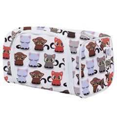 Seamless Pattern With Cute Little Kittens Various Color Toiletries Pouch by Simbadda