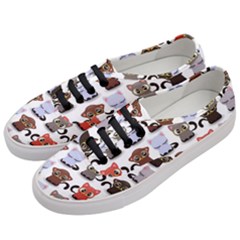 Seamless Pattern With Cute Little Kittens Various Color Women s Classic Low Top Sneakers by Simbadda