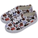 Seamless Pattern With Cute Little Kittens Various Color Kids  Classic Low Top Sneakers View2