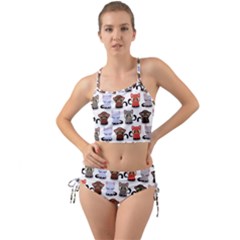 Seamless Pattern With Cute Little Kittens Various Color Mini Tank Bikini Set by Simbadda