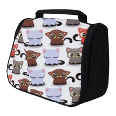 Seamless Pattern With Cute Little Kittens Various Color Full Print Travel Pouch (small) by Simbadda